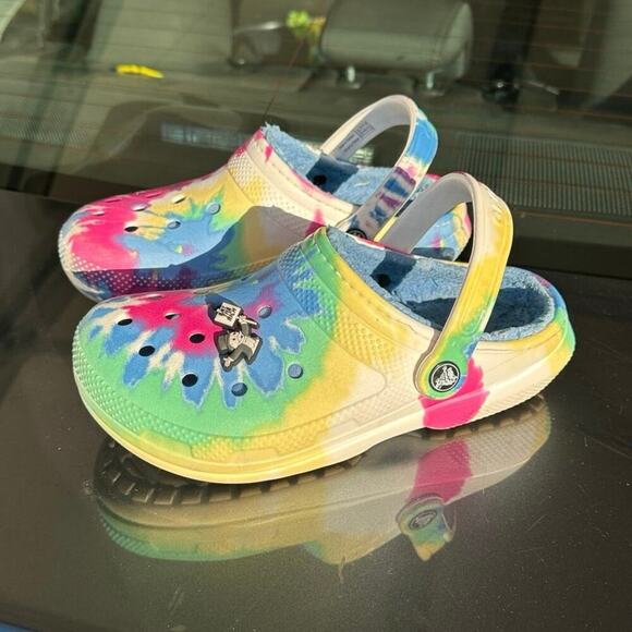 Crocs Classic Lined Tie Dye Clogs Unisex Clogs Size M4 W6 - Picture 7 of 14